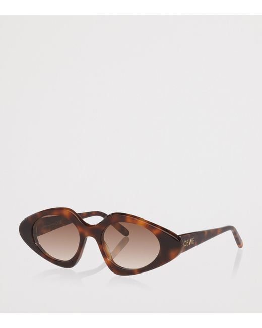 Loewe Brown Tortoiseshell Triangle Slim Sunglasses