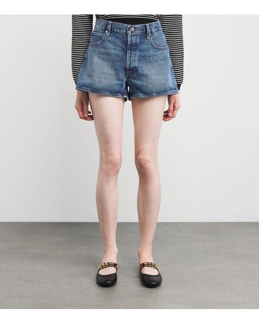 FRAME Blue Denim The Hang Shorts