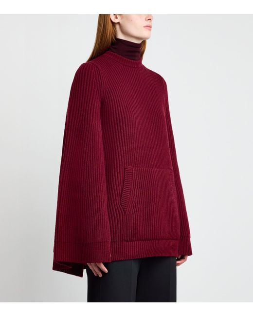 Max Mara Red Wool-Cashmere Mini Dress