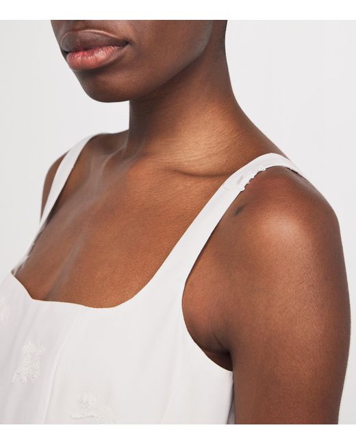 Maje White Sequinned Sleeveless Midi Dress