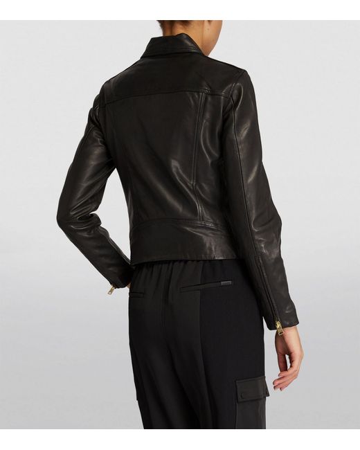 AllSaints Black Leather Dalby Biker Jacket