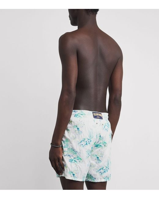 Vilebrequin Blue Embroidered Coral Reef Swim Shorts for men