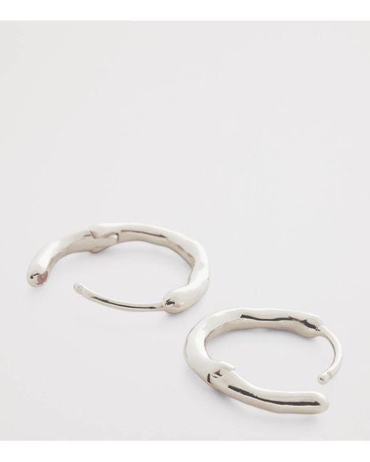 Monica Vinader Metallic Sterling Mv Siren Muse Huggie Earrings