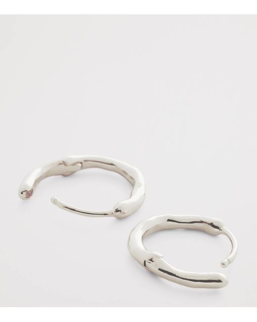 Monica Vinader Metallic Sterling Siren Muse Huggie Earrings