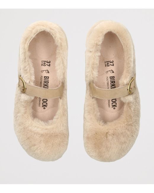 Birkenstock Natural Shearling Santa Clarita Ballet Flats