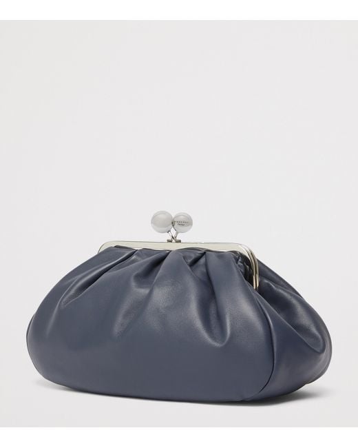 Weekend by Maxmara Blue Medium Leather Pasticcino Clutch Bag