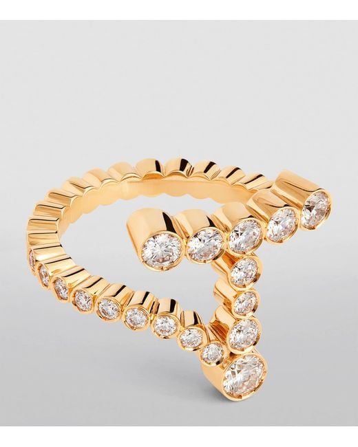 Sophie Bille Brahe Metallic And Diamond Ensemble 'T' Ring