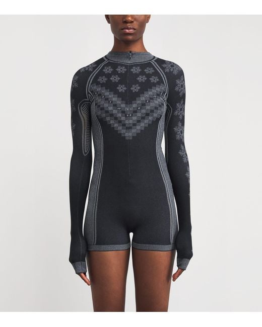 Skims Black First Layers Half-Zip Playsuit