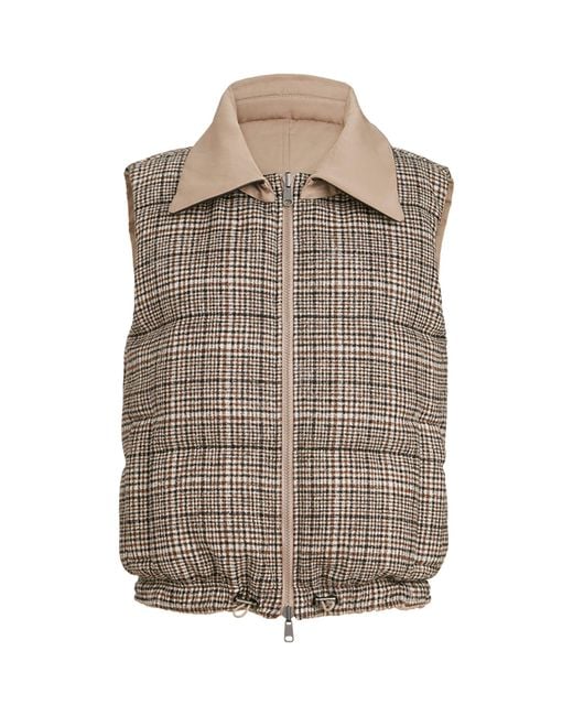 Brunello Cucinelli Brown Cotton-Linen Reversible Gilet