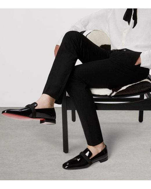 Christian Louboutin Black Dandydeco Patent Leather Loafers for men