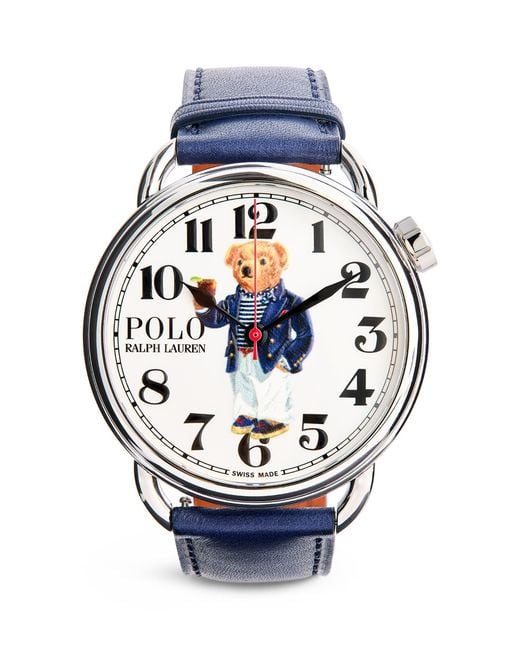 Ralph Lauren Blue Stainless Steel Riviera Polo Bear Watch for men