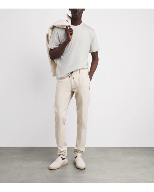 Eleventy White Cotton-Modal T-Shirt for men