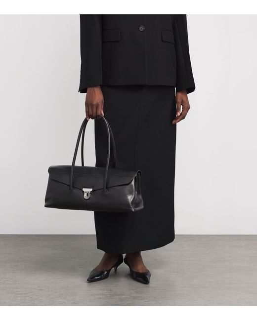 Lemaire Black Nappa Leather Gear Shoulder Bag