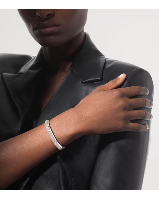 Messika White Moderniste Medium And Diamond Pavé Bangle