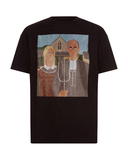 Palm Angels Black American Gothic T-shirt for men