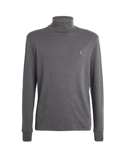 Polo Ralph Lauren Gray Cotton Logo Rollneck Sweater for men