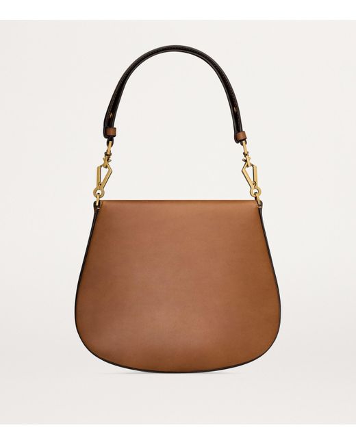 Saint Laurent Brown Leather Voltaire Top-Handle Bag