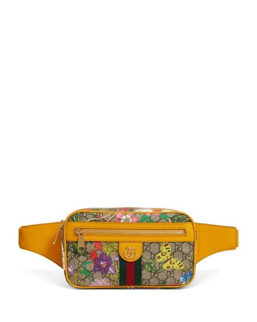 Gucci Yellow Ophidia GG Flora Belt Bag