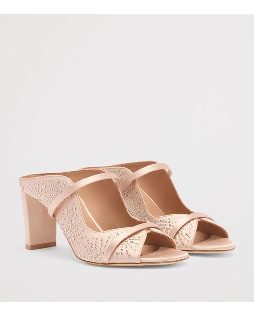 Malone Souliers Pink Satin Norah Heeled Sandals 70