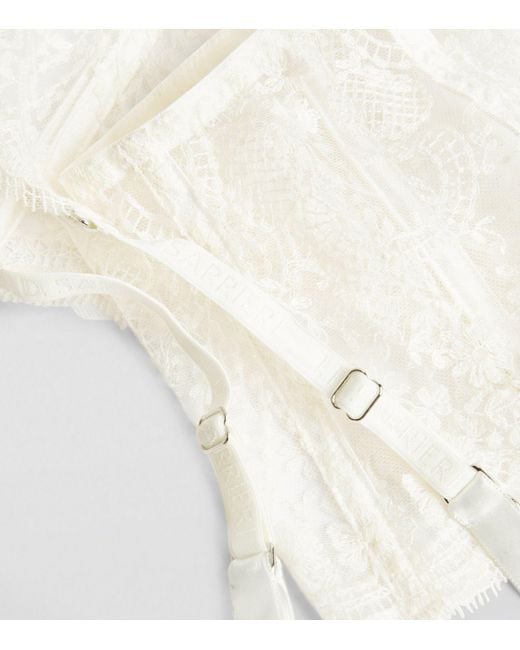 I.D Sarrieri White Embroidered À La Rose Suspender Belt