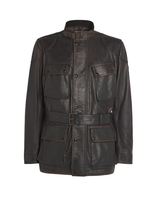 Belstaff Black Legacy Trialmaster Panther Leather Jacket for men