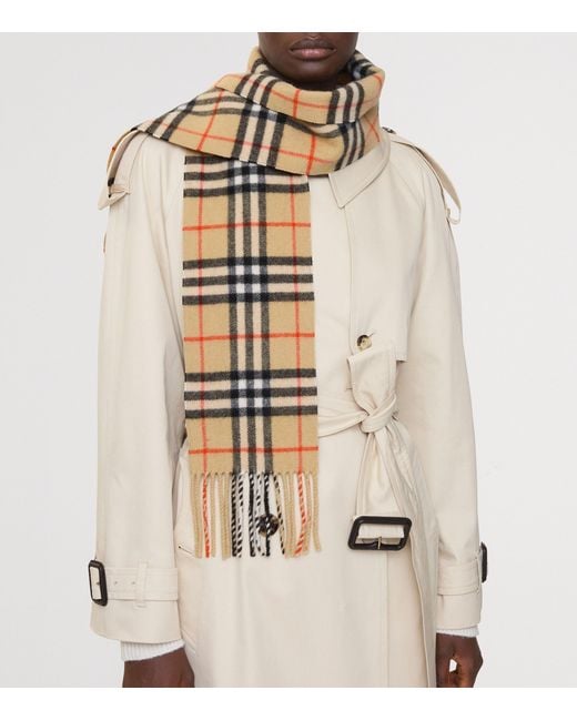 Burberry Metallic Cashmere Narrow Check Scarf