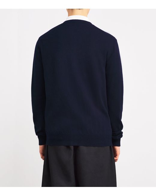 COMME DES GARÇONS PLAY Blue Wool Heart Cardigan for men