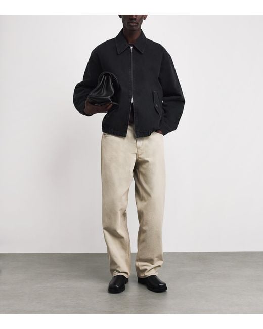 Agolde Black Denim Torres Bomber Jacket for men