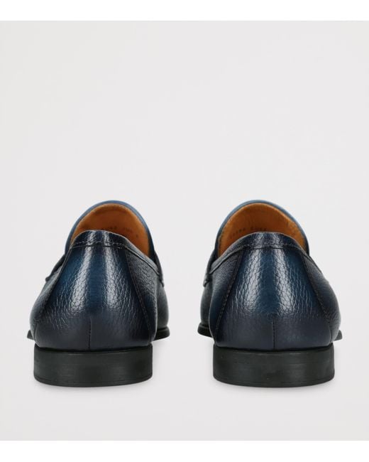 Magnanni Shoes Blue Leather Diezma Ii Loafers for men