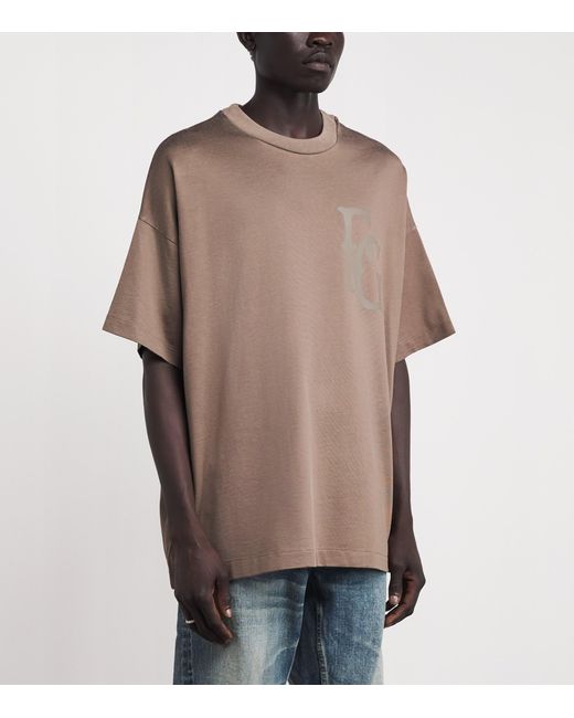 Fear Of God Brown Cotton-Blend Logo T-Shirt for men