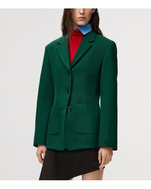 Loewe Green Wool-Blend Blazer