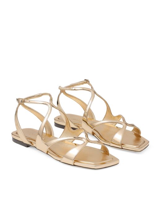 Jimmy Choo Natural Ayla Leather Sandals