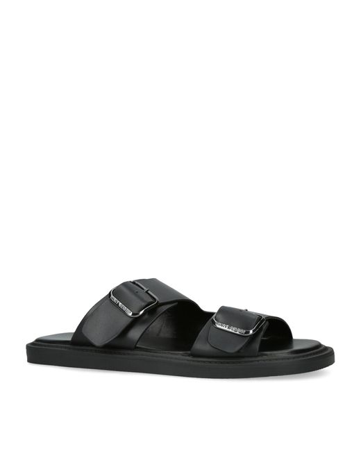 Kurt Geiger Black Leather Otis Sandals for men