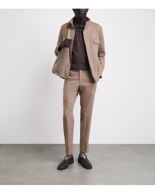 Marco Pescarolo Gray Stretch-Cashmere Trousers for men