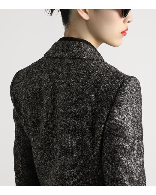 Dolce & Gabbana Black Wool-Blend Single-Breasted Blazer