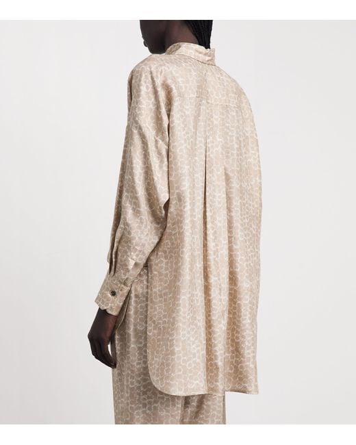 Kiton Natural Silk Printed Shirt