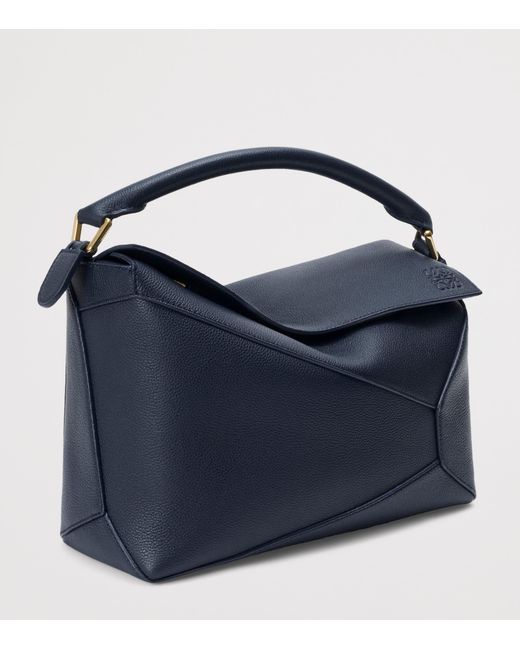 Loewe Blue Medium Leather Puzzle Edge Top-Handle Bag
