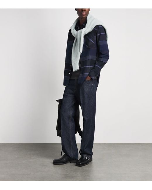 Barbour Blue Cotton Mineral Tartan Dunoon Shirt for men