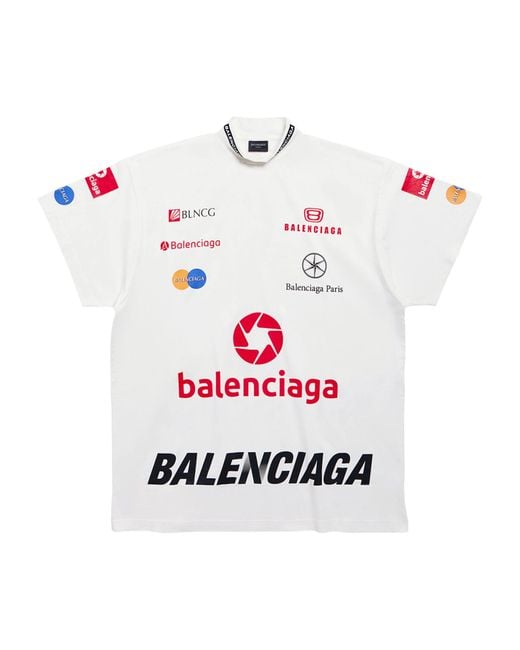 Balenciaga White Oversized Top League T-shirt for men