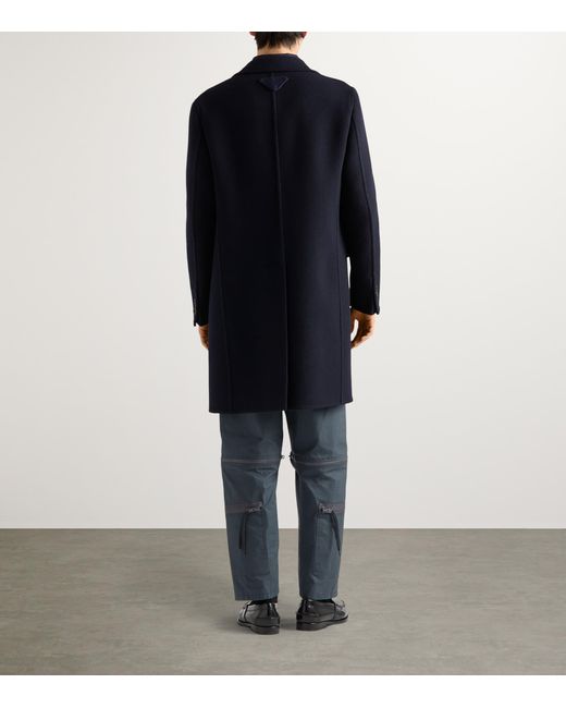 Prada Blue Zip-Trim Utility Trousers for men