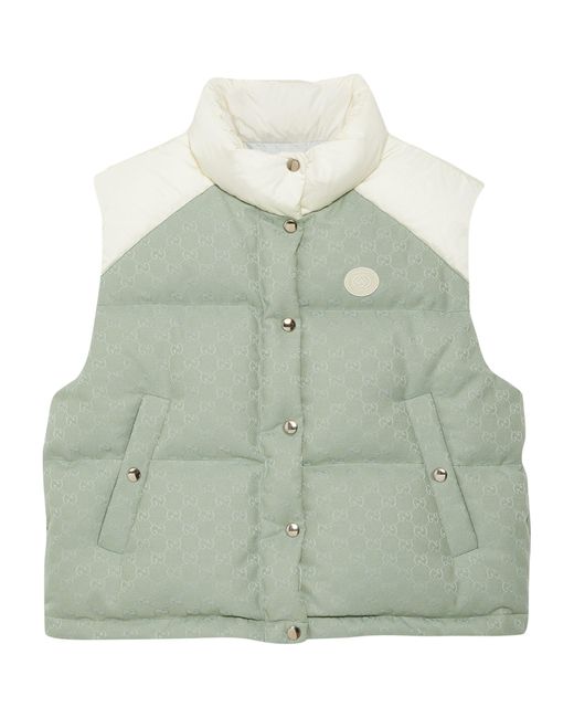 Gucci Green Gg Canvas Padded Gilet