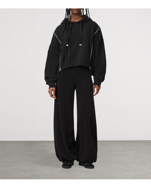 AllSaints Black Organic Cotton Zip-Detail Ciara Hoodie