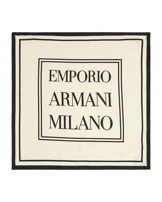 Emporio Armani Metallic Silk Logo Scarf for men