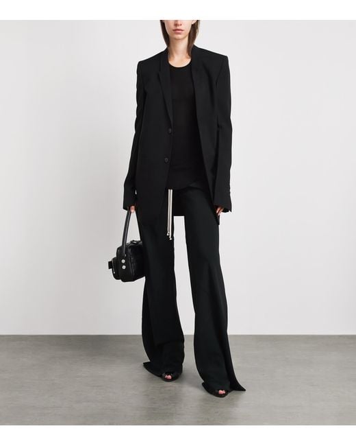 Rick Owens Black Wide-Leg Drawstring Trousers
