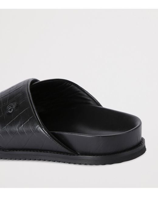 Kurt Geiger Black Leather Baron Sandals for men