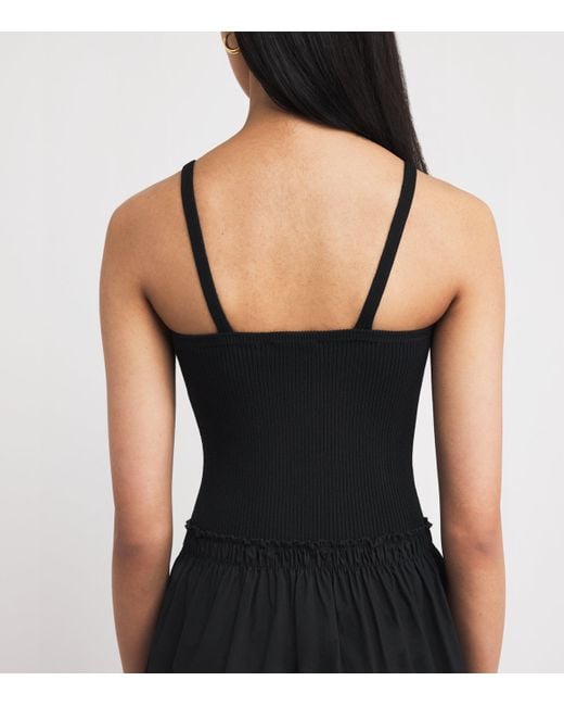 Claudie Pierlot Black Cotton Crochet Midi Dress