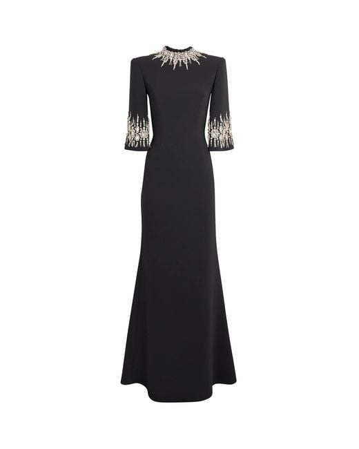 Jenny Packham Black High-Neck Ilana Gown