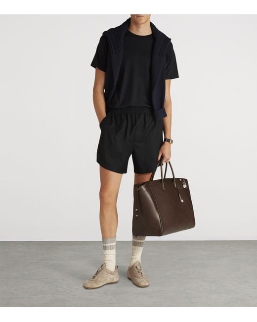 Dunhill Black Wool Athluxury Short-Sleeve T-Shirt for men