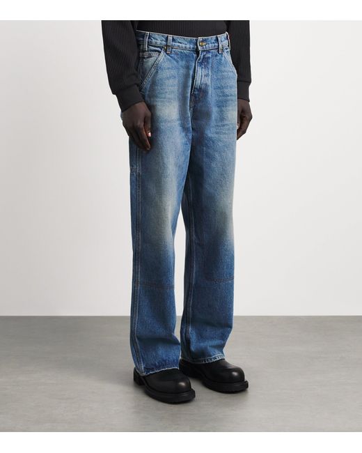 CHERRY LA Blue Carpenter Wide-Leg Jeans for men