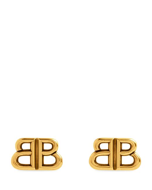 Balenciaga Metallic Monaco Bb Stud Earrings